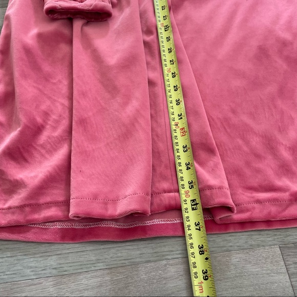 Vintage Pink Velour Nighty Dressing Gown Sleepwear Size Large - Picture 10 of 16